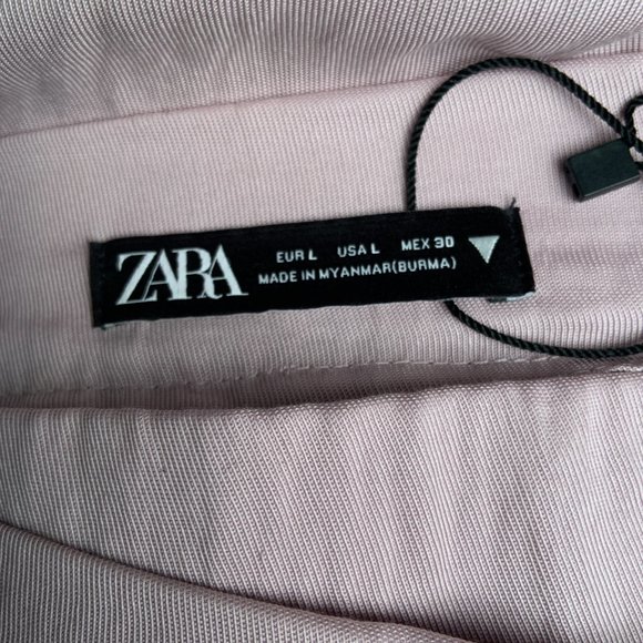 Zara Wide Leg Full Length Cargo Asymmetrical Pants Trousers Lavender Size L - Picture 11 of 14